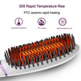 Electric Beard Hair Straightener Comb PTC Ceramic Heated Brushe LCD 360° Rotation Negative Ion Comb Brush 5 Levels Temperature