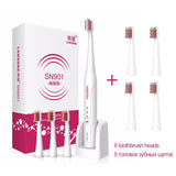 LANSUNG SN901 Sonic Electric Toothbrush Rechargeable Tooth Brushes 4 Pcs Replacement Heads Ultrasonic  Electric Toothbrushes