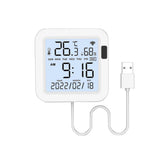 Tuya WiFi Intelligent USB Power Supplys Temperature Humidity Sensors Time Date Week Intelligent Home Office Bedroom Kitchen