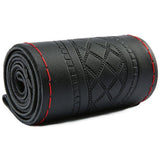 38CM Genuine Leather Steering Wheel Cover,Car Styling Accessories Volante Esportivo,DIY Handmade Case With Needles and Thread