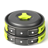 6pcs/set Portable 2-3 Persons Cookware Bowl Pot Spoon for Outdoor Camping Hiking Backpacking Travel Tableware Picnic Accessories