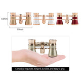 KKmoon 3×25 Vintage Opera Glasses Theater Binoculars Compact Lightweight Binoculars with Chain Carrying Case and Cleaning Cloth