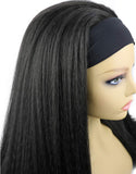 Headband wig ladies long straight hair black chemical fiber headband wig headband wig