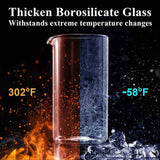 French Press Coffee Pot Maker Thickened Borosilicate Glass Coffee Press Rust-Free Dishwasher Hand punch Household Heat Resistant
