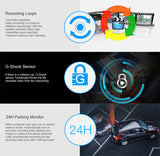 7 Inch 4G Android 8.1 Car DVR GPS 2G RAM FHD 1080P video recorder Dual Lens Dashboard Camera WiFi App remote Monitoring