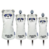 Golf Headcover For Driver Fairway Hybrid PU Leather Waterproof Tiger Golf Wood Cover Soft Durable Golf Club Covers Number Tag