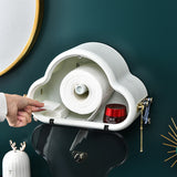 Cloud Shape Toilet Paper Holder Paper Tissue Box Plastic Bathroom Dispenser Wall Mounted Roll Paper Storage Box Free Punching