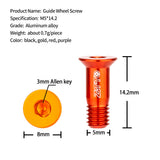 ZTTO Bike Rear Derailleur Pulley Bolt Aluminum Alloy Bicycle Guide Wheel Fixed Screw M5x14.2 for Mountain Road Bike Parts