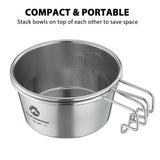 Stainless Steel Camping Sierra Cup Camping Bowl Lightweight Compact Camping Pot Hiking Coffee Mug Bowl Cup