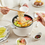 220V 2.5L Electric Cooking Pot Multifunction Mini Hot Pot Non-stick Multi Cooker Electric Steamer Hotpot White/Pink Color