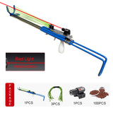 Stainless Steel Catapult with 12 Strand Rubber Band Laser Hunting Slingshot Powerful Slingshot Rifle Outdoor Shooting