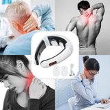 Neck Massager Electric Smart Neck Massage with Heat 6 Modes 16 Levels Portable Cordless Massage for Neck Pain Relief