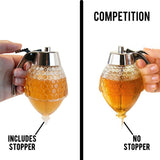 2pcs 200ml Honey Dispenser Acrylic ABS Syrup Dispenser Juices Honey Storage Pot Kitchen Tools Portable Honey Dispenser