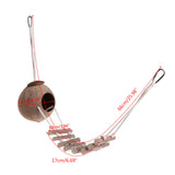 Natural Coconut Shell Bird Nest Parrot House Hut Cage Toy Hideaway With Ladder Stand Bird Toys Accessories