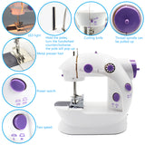 Sewing Machine Mini Portable Household Night Light Foot Pedal Straight Line Hand Table Two Thread Kit Electric To Sew Lock Stitc
