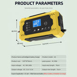 12V 6A Car Battery Charger Digital Car Battery Charger LCD Display Repair Motorcycle SUV Charger Power Repair Fully Automati