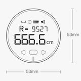 Aluminum Alloy + Silicone Portable Small Q Electronic Ruler Tape HD Rechargeable for Woodworking Rangefinders 53x15mm Black