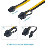 10Pcs 100Cm 6 Pin PCI-E To 8 Pin(6+2) PCI-E (Male To Male) GPU Power Cable For Image Cards Mining Server Breakout Board