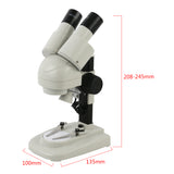 10X/20X 20X/40X Stereo Microscope Binocular Microscope LED Illumination For PCB Soldering Phone Repair Kids Education
