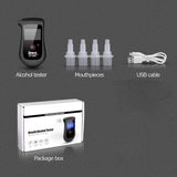 AA168N Alcohol Tester Handheld Digital Alcohol Breath Tester Breathalyzer Analyzer LCD Display Mini Blowing Tester