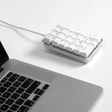 Mechanical Numeric Keypad GATERON Brown Switch Wired Gaming Keypad Crystal Case White Backlit 21 Keys Mini Numpad Keypad