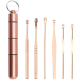 Earwax Removal kit 6PCS Ear Pick Tools Curette Reusable Ear Cleaner Stainless Steel Ear Wax Cleaning Remover Keychain Cleanser