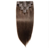 Real hair wig ladies long straight hair extension piece seamless eight-piece clip hair real wig piece