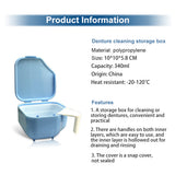 Denture Storage Box Soak Container For Invisalign Brace Fake Teeth Two Layer With Hanging Net Travel Prosthesis Denture Case