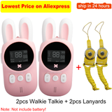 2PCS Children's Walkie Talkie Kids Mini Toys Handheld Transceiver 3KM Range UHF Radio Lanyard Interphone Talkie Walkie Baby Gift