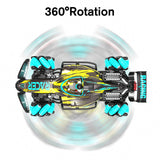 2.4GHz 4WD RC Stunt Car 1/12 RC Spray Car 25km/h Remote Control Car 2 Control Mode with Light Engine Sound 360 Rotation for Kids