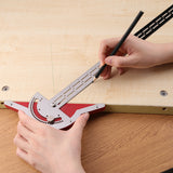 Multifunction Woodworkers Edge Rule Inch MM Woodworking Scriber Gauge Aluminum Steel Measuring Marking Framing Ruler Tool