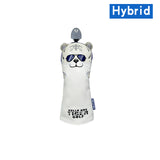 Golf Headcover For Driver Fairway Hybrid PU Leather Waterproof Tiger Golf Wood Cover Soft Durable Golf Club Covers Number Tag
