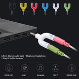 3.5mm jack Stereo Plug U-shape Stereo Audio Mic & Headphone Earphone Splitter Adapters For Mobile Phone Tablet PC MP3 Player