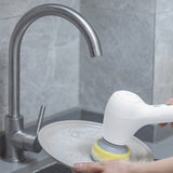 1 Set White Electric Cleaning Brush Kitchen Bathroom Sink Cleaning Tool Brush With Water Tank