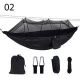2 Person Portable Outdoor Camping Hammock with Mosquito Net High Strength Parachute Fabric Hanging Bed Hunting Sleeping Swing