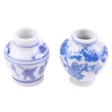 1/2/5/6pcs/lot Cute Vintage Porcelain Flowerpot Vase Jar 1:12 Scale Handcrafted Doll House Miniature Dollhouse Accessories