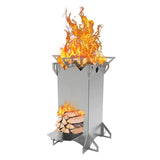 1Pcs Portable Stainless Steel Wood Stove Camping Rocket Stove Wood Stove Camping Accessories