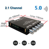 2X50W+100W Bluetooth 5.0 TPA3116D2 Power Subwoofer Amplifier Board 2.1 Channel Class TPA3116 Audio Stereo Equalizer Amp
