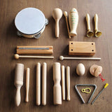 Hand Percussion Set Shaker Bell Sand Maraca Eggs Hammer Shaker Sound Guiro Rhythm Stick Educational Toys Log Musical Instrument