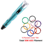 DIY 3D Pen 3D Printing Pen Printer Pen Graffiti 3D Drawing Pen Stift PLA Filament For Kids Child Educational Toys Birthday Gifts