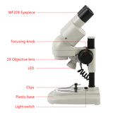 10X/20X 20X/40X Stereo Microscope Binocular Microscope LED Illumination For PCB Soldering Phone Repair Kids Education