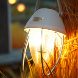 Retro Camping Light USB Rechargeable Light LED Tent Lamp Waterproof with 3 Light Modes Stepless Dimming for Camping Courtyard