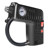 New Inflatable Pump Air Compressor Portable Air Inflator Safety Hammer Led Illumination for Car Bicycle Balls Black