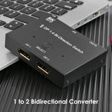 Displayport Splitter 8K/60Hz Audio Video Sync DP1.4 Bi-Direction Switch Adapter for Household Computer Accessories