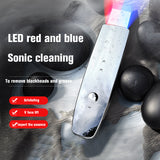 LED Red Blue Light Ultrasonic Skin Scrubber Vibration Face Spatula Blackhead Remover Facial Scrubber Shovel Clean Cavitation Pee