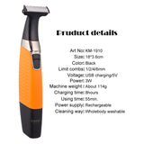 Kemei rechargeable electric shaver beard shaver electric razor body trimmer men shaving machine hair trimmer face care