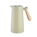 1L Large Capacity Vacuum Insulation Water Kettle With Wooden Handle Glass Liner Persistent Heat Home Hot Water Bottle Thermos