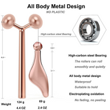 Stainless Steel Facial Roller &amp; Gua Sha Tool Set Face Care Massage Neck Beauty Health Anti Wrinkle Cellulite Skin Detox Massager