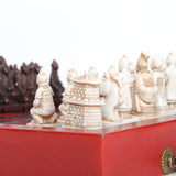 Xi'an Terracotta Warriors Chess Set 20x20cm Folding Chessboard Handmade Unique Collectible