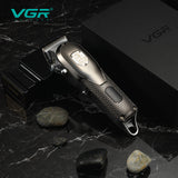 VGR professional all metal  LED display  hair trimmer for men electric barber hair clipper rechargeable hair cutting machine